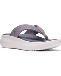 Clarks - Solevana Post Round Toe Sandals - Lyst