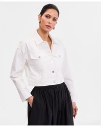 INC International Concepts - Cropped Denim Jacket - Lyst
