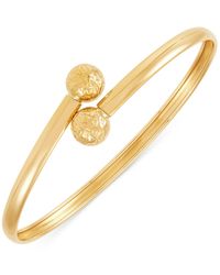 Macy's - Textured Bead Polished Bypass Bangle Bracelet - Lyst