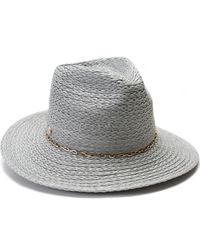 Vince Camuto - Chain Trim Oversized Straw Panama Hat - Lyst