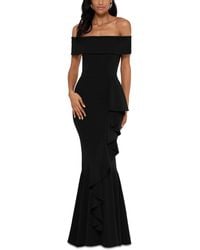 Betsy & Adam - Petite Off-the-shoulder Mermaid Gown - Lyst
