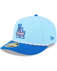 KTZ - Light Blue/royal Los Angeles Dodgers 2025 Fourth Of July Low Profile 59fifty Fitted Hat - Lyst