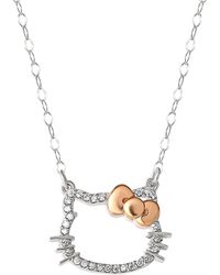 Macy's - Hello Kitty Diamond Silhouette Pendant Necklace (1/20 Ct. T.w. - Lyst