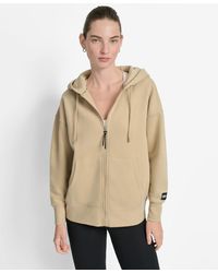 DKNY - Woven Patch Oversized Full Zip Jacket Hoodie - Lyst