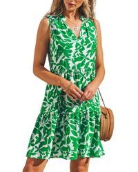 CUPSHE - Bright Tropics Sleeveless A-shape Mini Beach Dress - Lyst