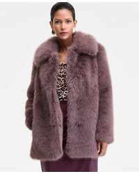 INC International Concepts - Lapel Collar Faux-fur Coat - Lyst
