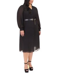 Michael Kors - Kate Belted Button-down Midi Dress, Regular & Petite - Lyst