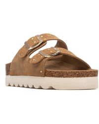 Xti - Refresh Collection Eyelets Double Strap Buckle Flat Sandals - Lyst
