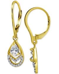 Giani Bernini - Cubic Zirconia Pear & Round Leverback Drop Earrings - Lyst