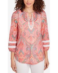 Ruby Rd. - Petite Paisley Lace Knit Top - Lyst