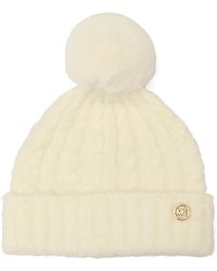 Michael Kors - Michael Boucle Cable Charm Cuff Beanie Hat - Lyst