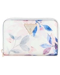 Guess - Lucci Boxed Floral Print Medium Zip Around Wallet - Lyst
