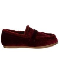 Rag & Co - Bastian Fur Detail Velvet Loafers - Lyst