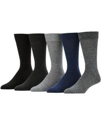 Perry Ellis - Patterned Flat Knit Sole Logo Crew Socks - Lyst