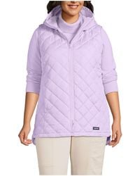 Lands' End - Plus Size Featherfree Insulated Hooded Vest - Lyst