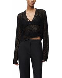 Nocturne - Wrap Mesh Blouse - Lyst