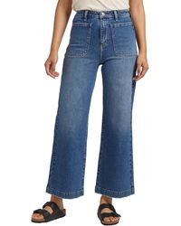 Silver Jeans Co. - Vintage-inspired Patch Pocket Wide Leg High Rise Jeans - Lyst