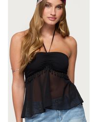 Edikted - Sheer Chiffon Babydoll Halter Top - Lyst