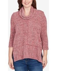 Ruby Rd. - Petite Cowl Neck Space Dye Chenille Knit Top - Lyst