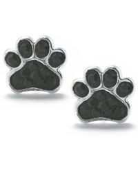Macy's - Jet Pave Paw Print Stud Earrings - Lyst