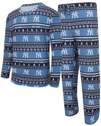 Concepts Sport - New York Yankees Knit Ugly Sweater Long Sleeve Top And Pants Set - Lyst