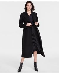 DKNY - Notched-collar Double-breasted Wrap Coat - Lyst