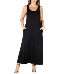 24seven Comfort Apparel - Plus Size Sleeveless Maxi Dress - Lyst