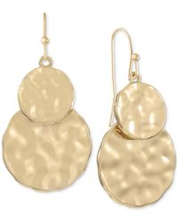 Style & Co. - Tone Double Hammered Disc Drop Earrings - Lyst