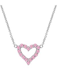 Macy's - Lab Grown Open Heart Pendant 18" Necklace (3/4 Ct. T.w. - Lyst