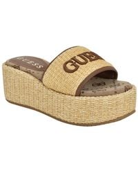 Guess - Bintai Platform Slide Wedge Sandals - Lyst