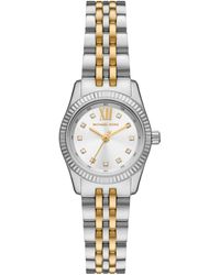 Michael Kors - Lexington Silver And Gold Two-tone Stainless Steel Bracelet Watch - Lyst