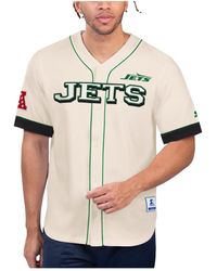 Starter - Cream New York Jets Relay Vintage-like Full-button Baseball Top - Lyst