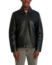 KARL LAGERFELD - Collared Leather Jacket - Lyst