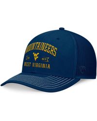 Top Of The World - Navy West Virginia Mountaineers Carson Trucker Adjustable Hat - Lyst