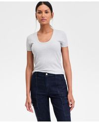 INC International Concepts - Ribbed Scoop-neck Top - Lyst