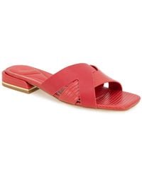 Kenneth Cole - Issa Square Toe Flat Sandals - Lyst