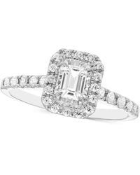 Macy's - Diamond Emerald-cut Halo Engagement Ring (5/8 Ct. T.w. - Lyst