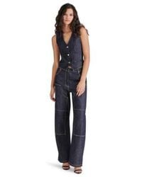 Steve Madden - Selene Cotton Denim Vest Ashyla Cotton High Rise Barrel Leg Jeans - Lyst