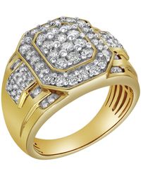 LuvMyJewelry - Hexonic Premium Natural Certified Diamond 1.50 Cttw Round Cut 14k Gold Statement Ring - Lyst