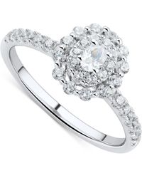 Macy's - Diamond Oval Double Halo Engagement Ring (5/8 Ct. T.w. - Lyst