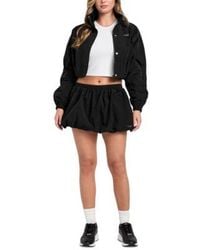 Guess - Nina Zip Front Cropped Jacket Balloon Mini Skirt - Lyst