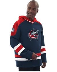 Starter - Navy/red Columbus Blue Jackets Hockey Pullover Hoodie - Lyst