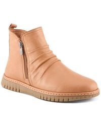 Spring Step - Rosado Ruched Leather Bootie - Lyst