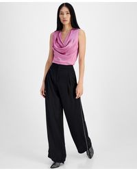 INC International Concepts - High-rise Rhinestone-trim Wide-leg Pants - Lyst