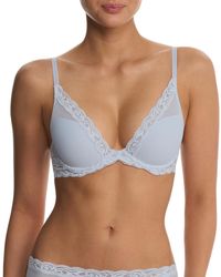 Natori - Feathers Lace Contour Underwire Plunge Bra 730023 - Lyst