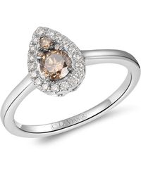 Le Vian - Chocolate Diamond & Nude Diamond Pear Halo Ring (1/2 Ct. T.w. - Lyst