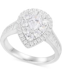 Macy's - Diamond Pear Halo Cluster Engagement Ring (1-3/4 Ct. T.w. - Lyst