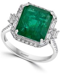 Effy - Effy® Emerald (5-1/2 Ct. T.w.) & Diamond (1/2 Ct. T.w.) Statement Ring In 14k Gold Or 14k White Gold - Lyst