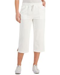 Cotton Drawstring Capri Pants 