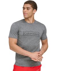 Calvin Klein - 4-way Stretch Quick-dry Box Logo-print Rash Guard - Lyst